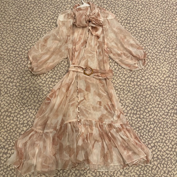 - Zimmerman palm print tie midi dress! - Picture 1 of 6